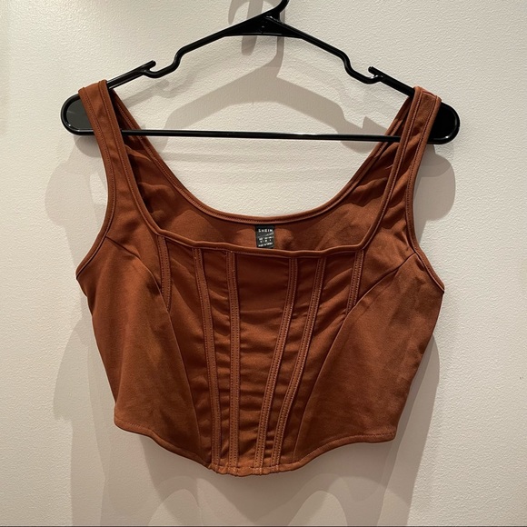 Brown corset tank top NWOT - Picture 2 of 4